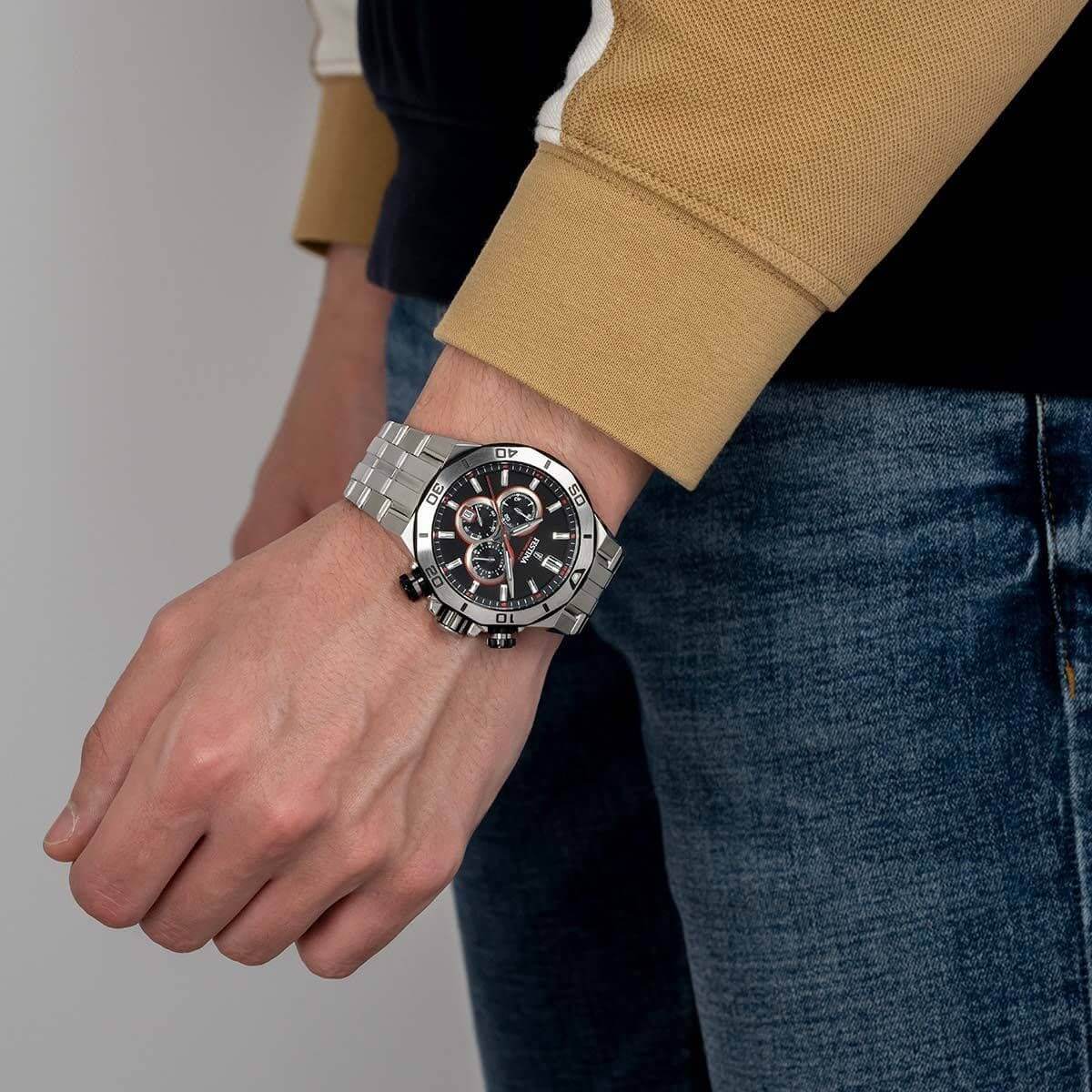 Chrono Bike F20448-4 | Water Resistance 100m/330ft - Strap Material Stainless Steel - Size 44 mm / Free shipping, 2 years warranty & 30 Days Return | Festina Watches USA