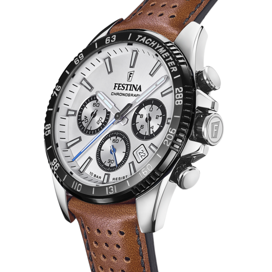 Festina Timeless Chronograph Leather Chronograph Mens Watch I Model F20561/1 Quartz Movement