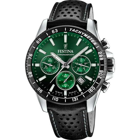 Festina Timeless Chronograph Leather Chronograph Mens Watch 