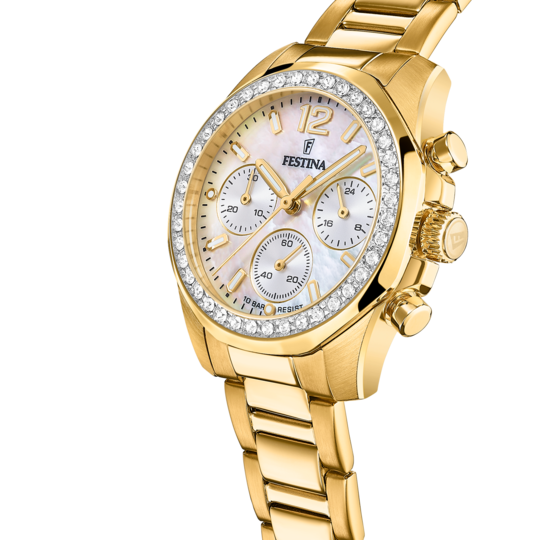 Festina Rainbow Stainless Steel Chronograph Ladies Watch I Model F20609/1 Quartz Movement
