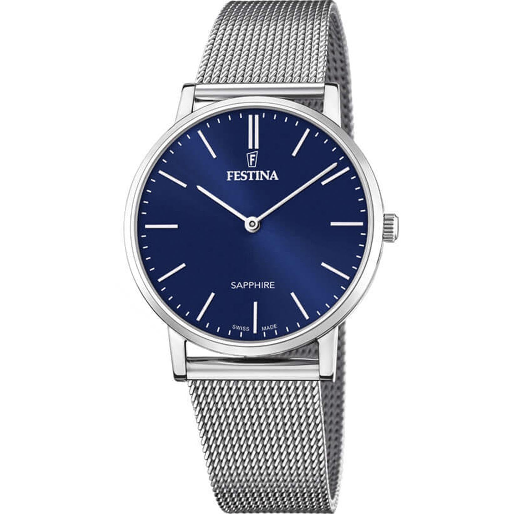 Festina Swiss Made Stainless Steel Analog Mens Watch I Model F20014/2 Quartz Movement