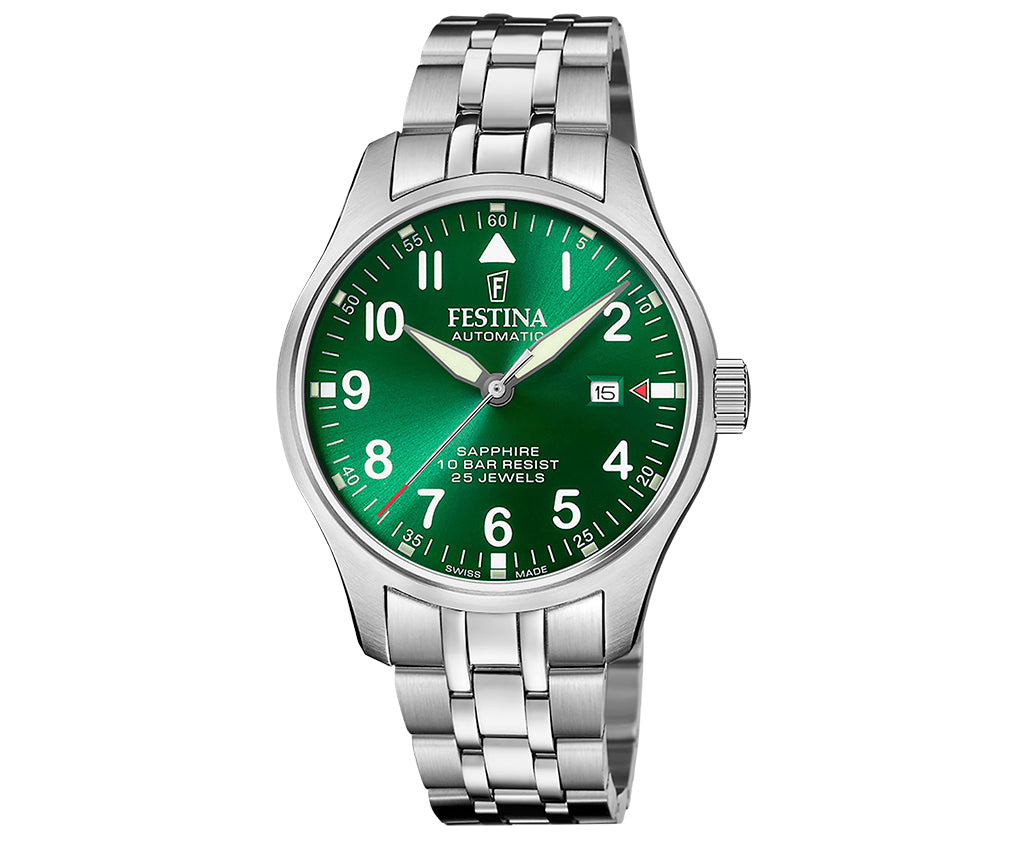 Festina Swiss Made Stainless Steel Analog Mens Watch I Model F20151/B Automatic Movement