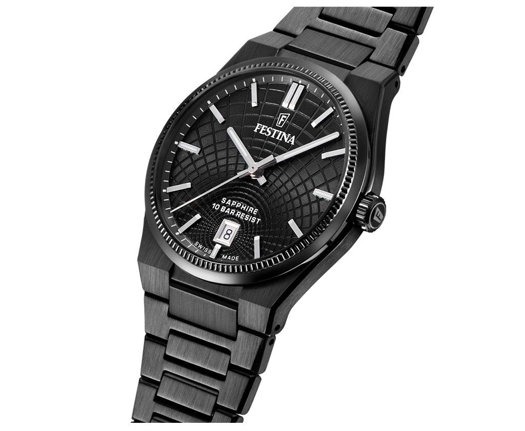 Festina Swiss Made Rive Stainless Steel Analog Mens Watch I Model F20080/1 Quartz Movement