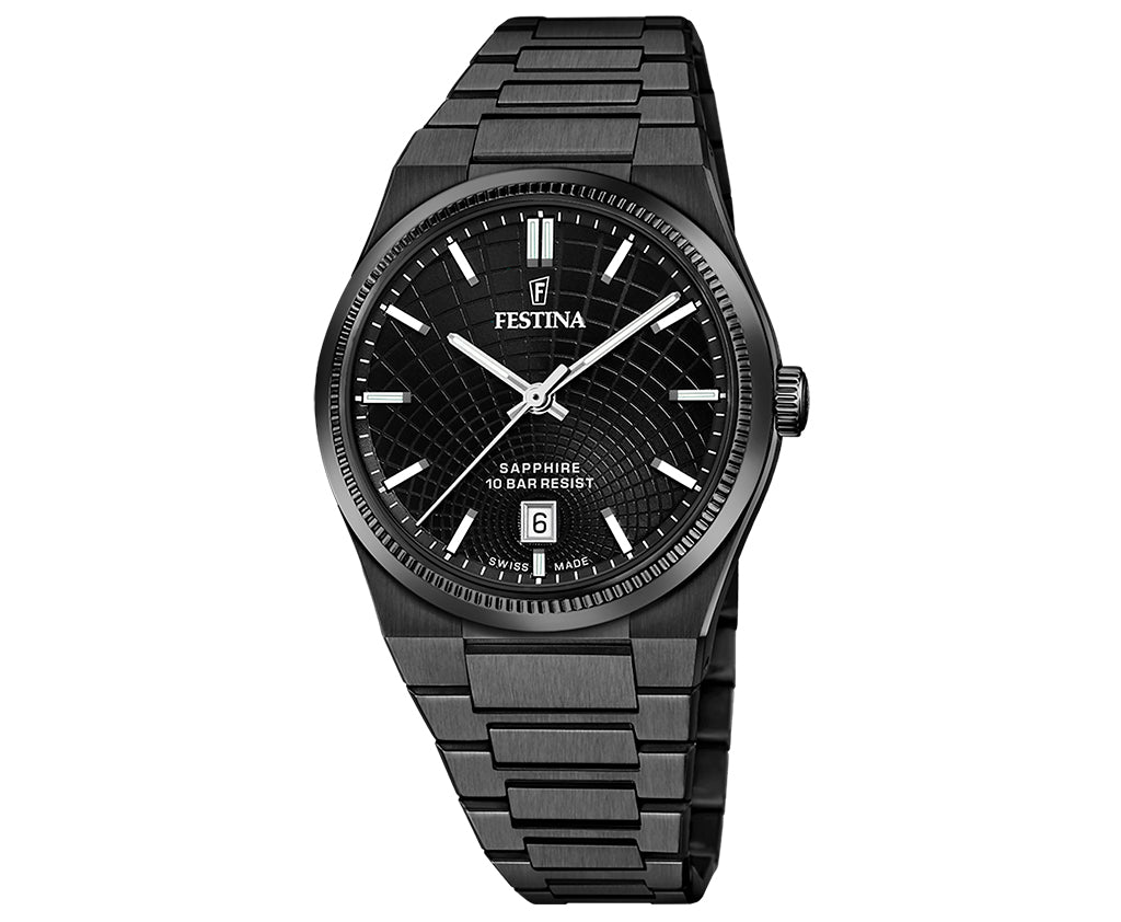 Festina Swiss Made Rive Stainless Steel Analog Mens Watch I Model F20080/1 Quartz Movement