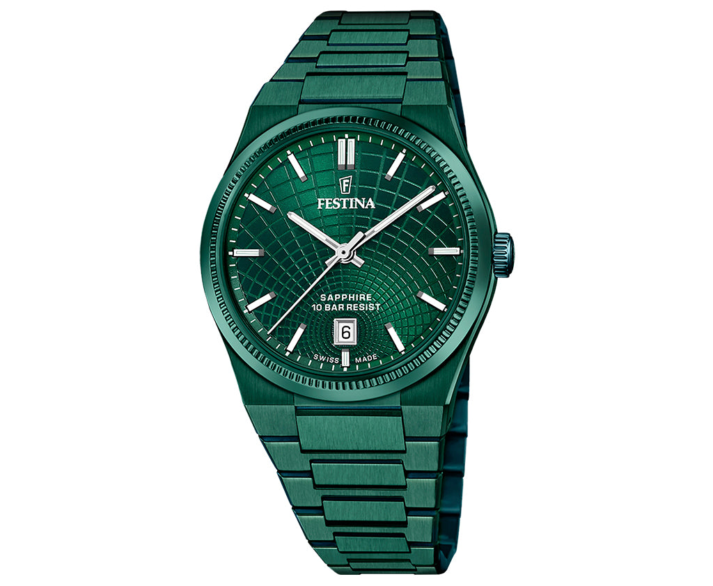 Festina Swiss Made Rive Stainless Steel Analog Mens Watch I Model F20079/1 Quartz Movement