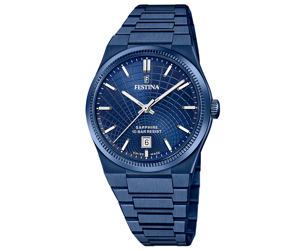Festina Swiss Made Rive Stainless Steel Analog Mens Watch I Model F20078/1 Quartz Movement