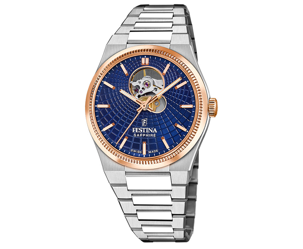 Festina Swiss Made Rive Stainless Steel Analog Mens Watch I Model F20061/2 Automatic Movement