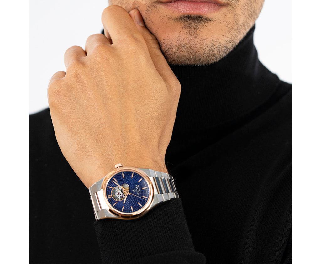Festina Swiss Made Rive Stainless Steel Analog Mens Watch I Model F20061/2 Automatic Movement