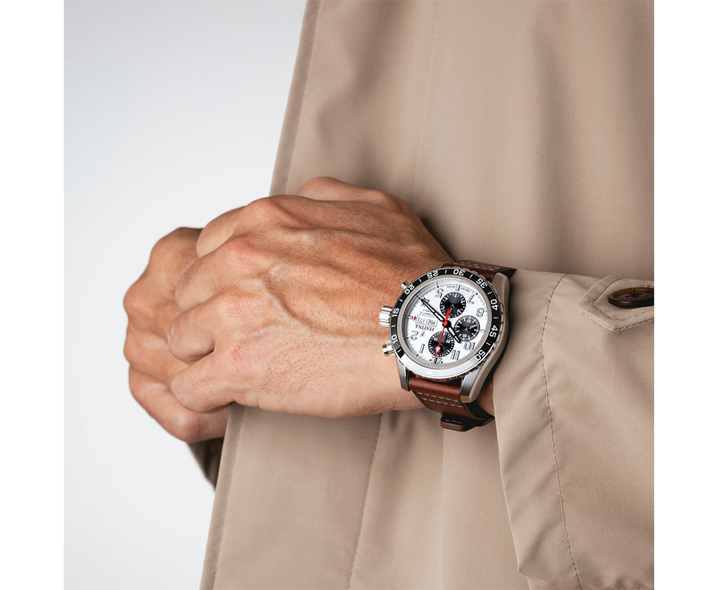 Festina Swiss Made Leather Chronograph Mens Watch I Model F20056/1 Automatic Movement