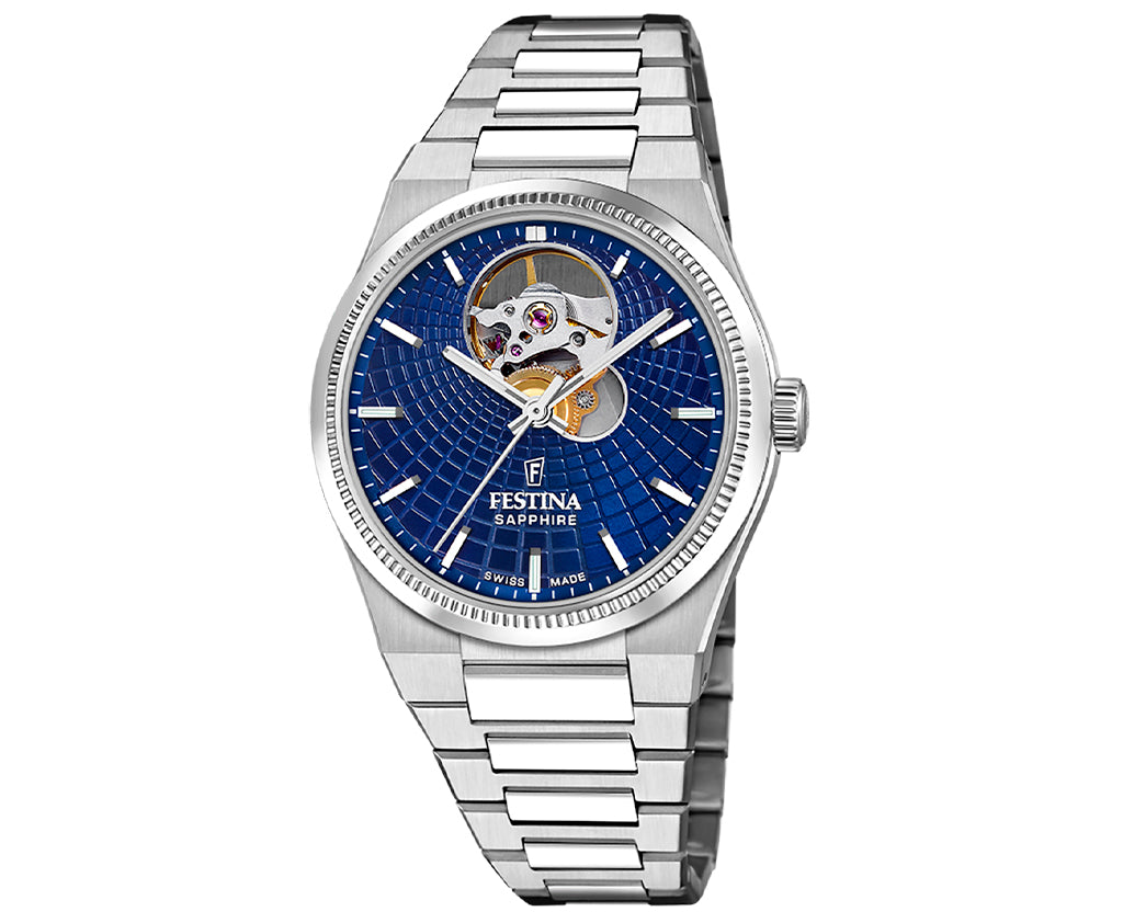 Festina Swiss Made Rive Stainless Steel Analog Mens Watch I Model F20054/5 Automatic Movement