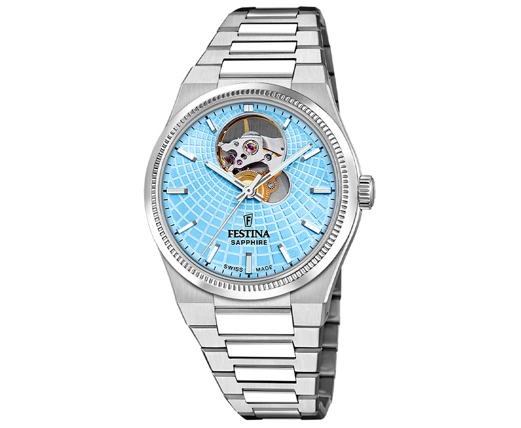Festina Swiss Made Rive Stainless Steel Analog Mens Watch I Model F20054/4 Automatic Movement