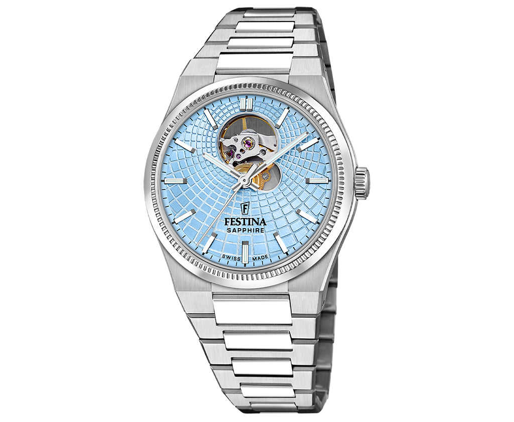 Festina Swiss Made Rive Stainless Steel Analog Mens Watch I Model F20053/5 Automatic Movement