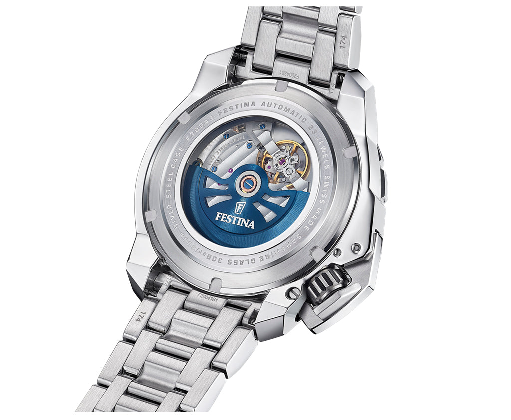 Festina Swiss Made Diver Stainless Steel Analog Mens Watch I Model F20043/1 Automatic Movement