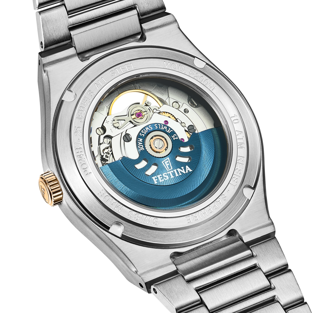 Festina Swiss Made Rive Stainless Steel Analog Mens Watch I Model F20062/2 Automatic Movement