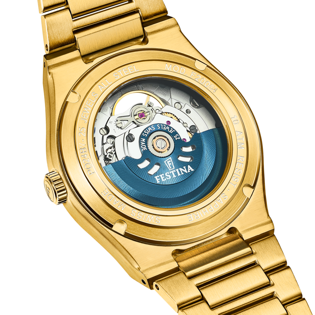 Festina Swiss Made Rive Stainless Steel Analog Mens Watch I Model F20064/1 Automatic Movement