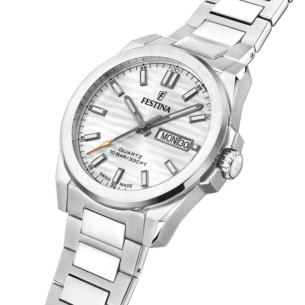 Festina Swiss Made Stainless Steel Analog Mens Watch I Model F20073-1 Quartz Movement