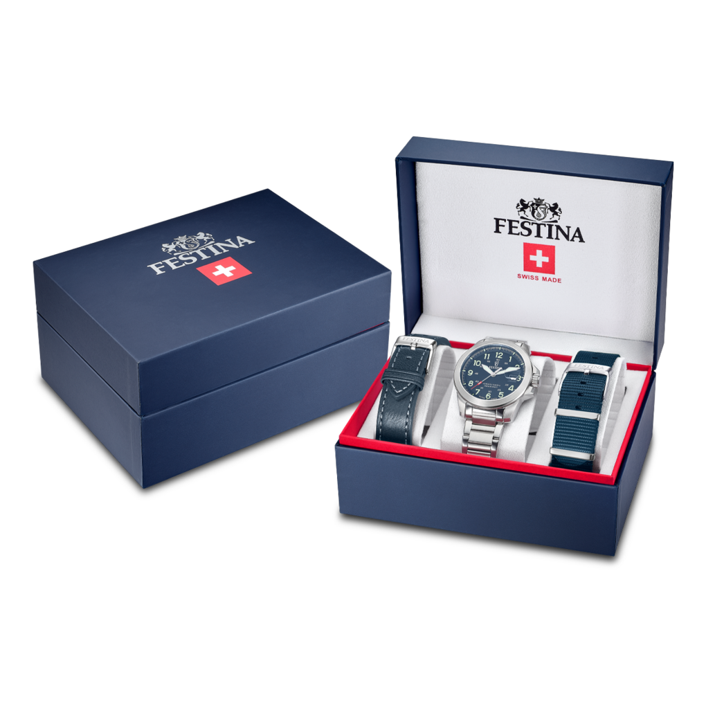 Festina Swiss Made Stainless Steel Analog Mens Watch I Model F20081-2 Quartz Movement