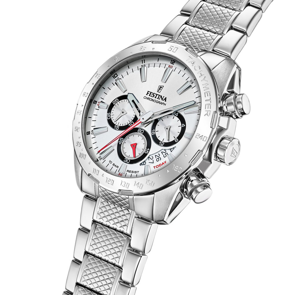 Festina Timeless Chronograph Stainless Steel Chronograph Mens Watch I Model F20668/1 Quartz Movement