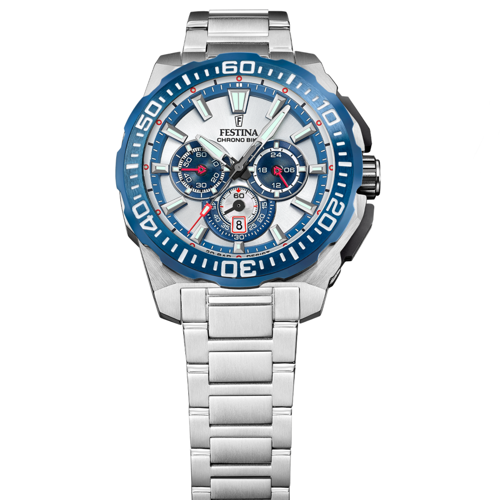 Festina Chrono Bike Stainless Steel Chronograph Mens Watch I Model F20724-1 Quartz Movement