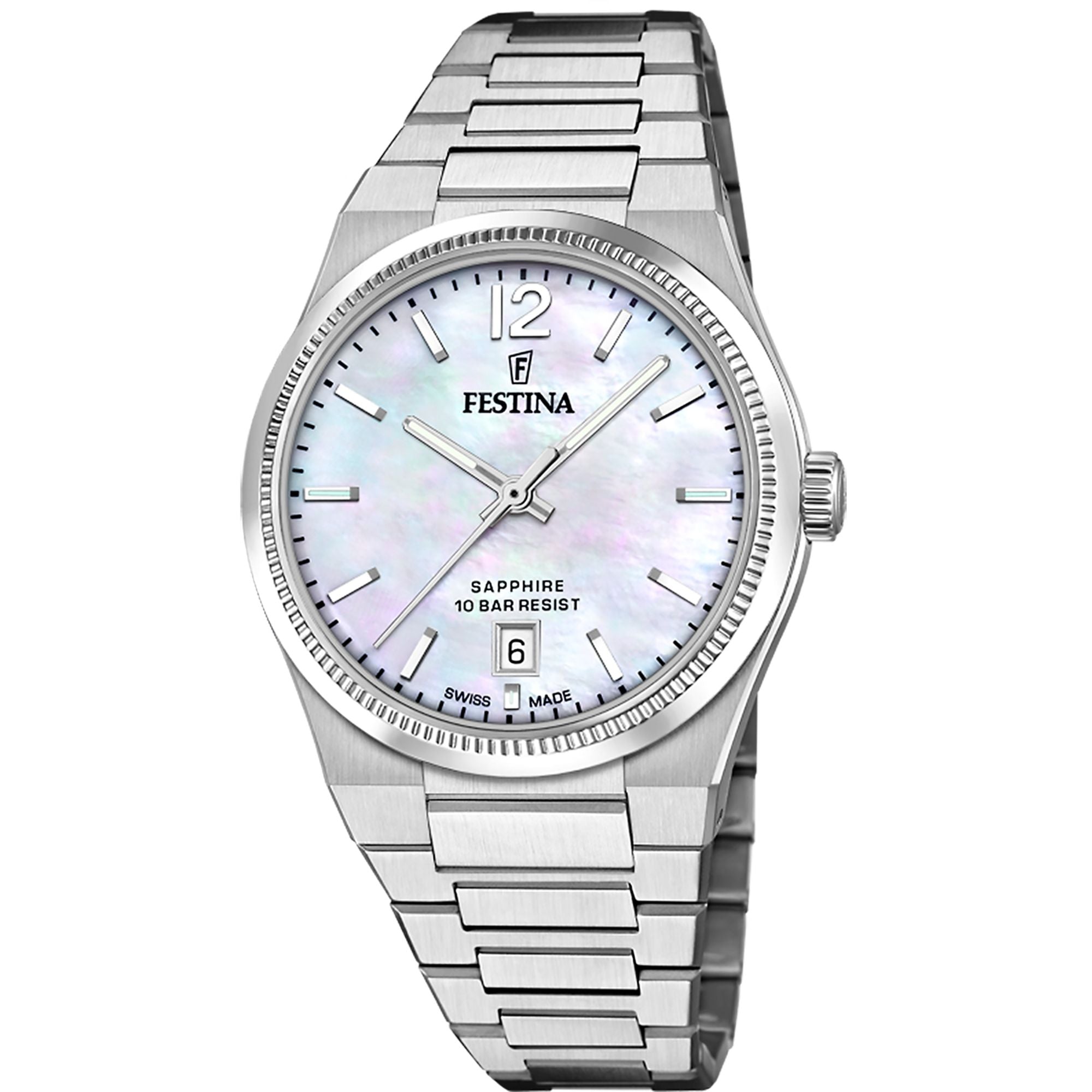 Festina Swiss Made Rive Stainless Steel Analog Ladies Watch I Model F20052/1 Quartz Movement