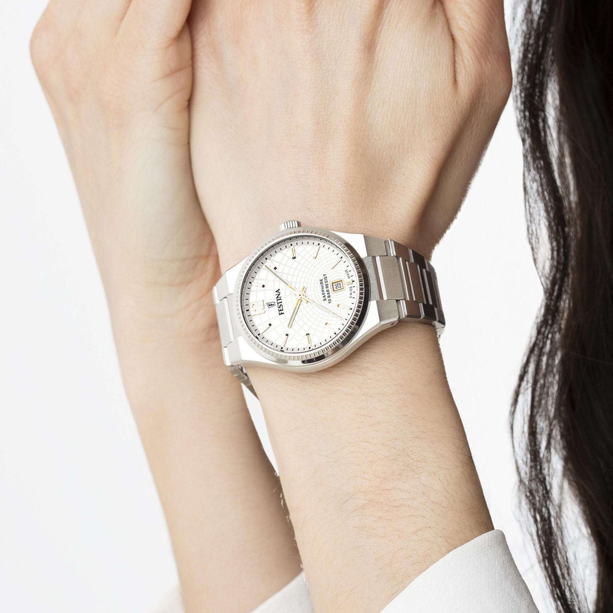 Festina Swiss Made Rive Stainless Steel Analog Ladies Watch I Model F20052/2 Quartz Movement