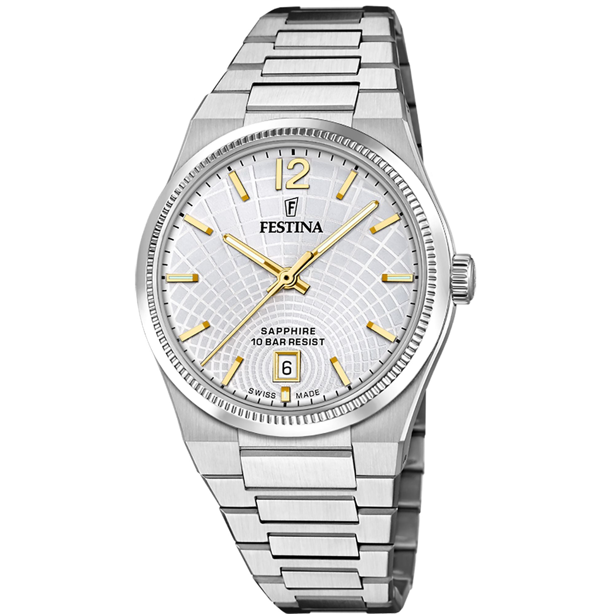 Festina Swiss Made Rive Stainless Steel Analog Ladies Watch I Model F20052/2 Quartz Movement