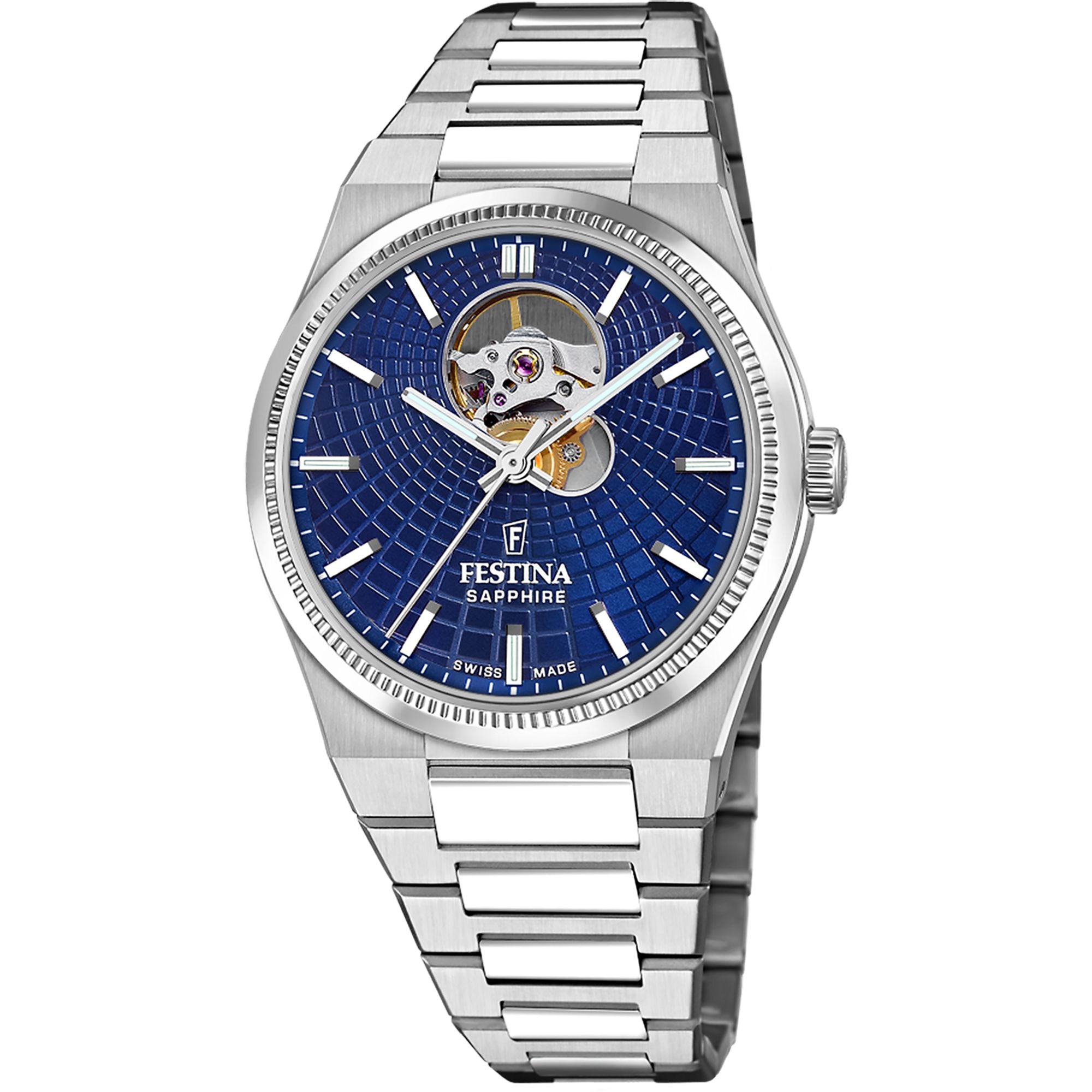 Festina Swiss Made Rive Stainless Steel Analog Mens Watch I Model F20053/2 Automatic Movement
