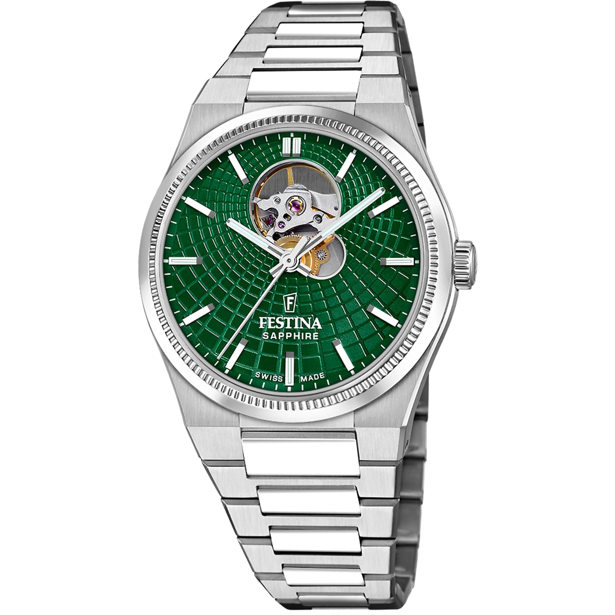 Festina Swiss Made Rive Stainless Steel Analog Mens Watch I Model F20053/3 Automatic Movement