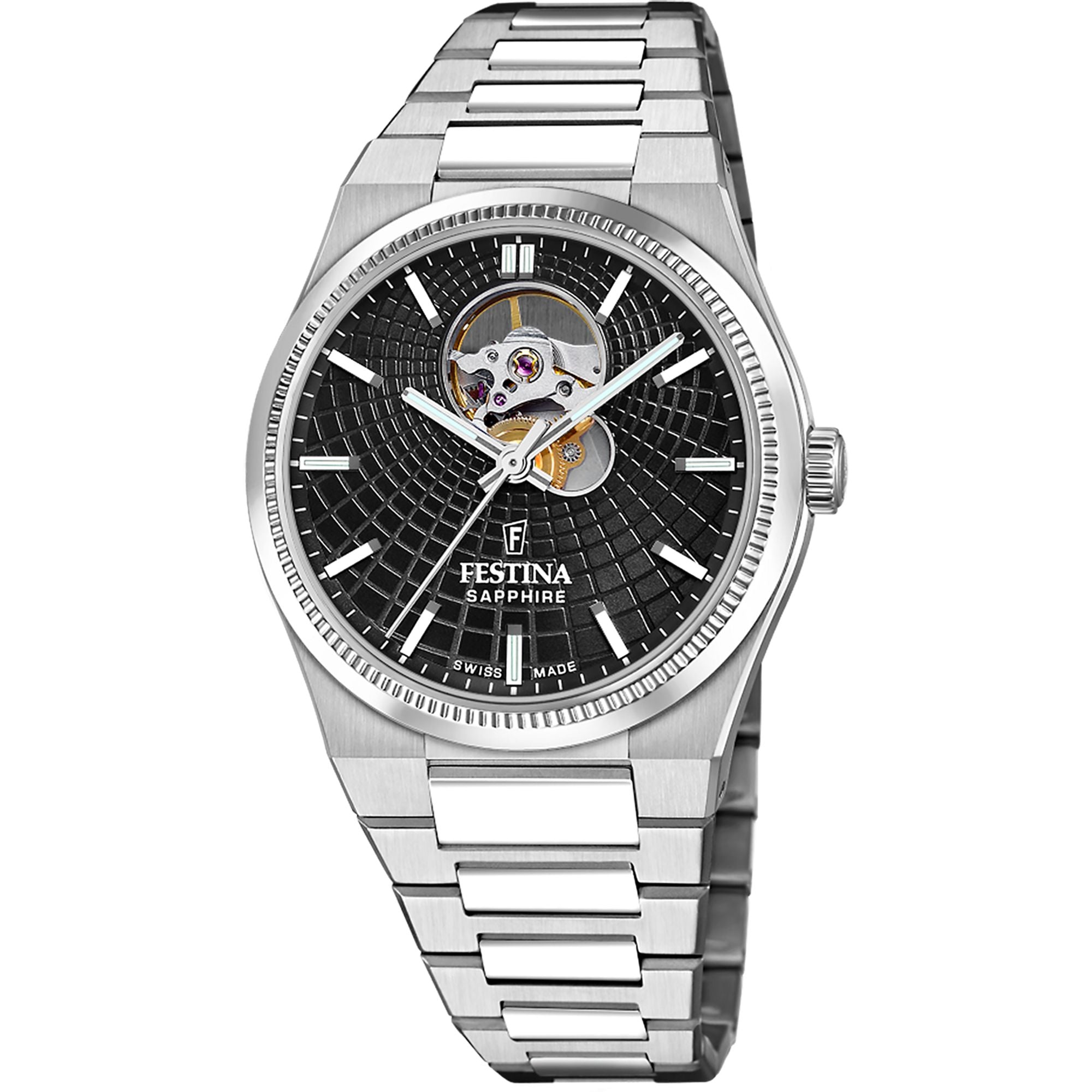 Festina Swiss Made Rive Stainless Steel Analog Mens Watch I Model F20053/4 Automatic Movement