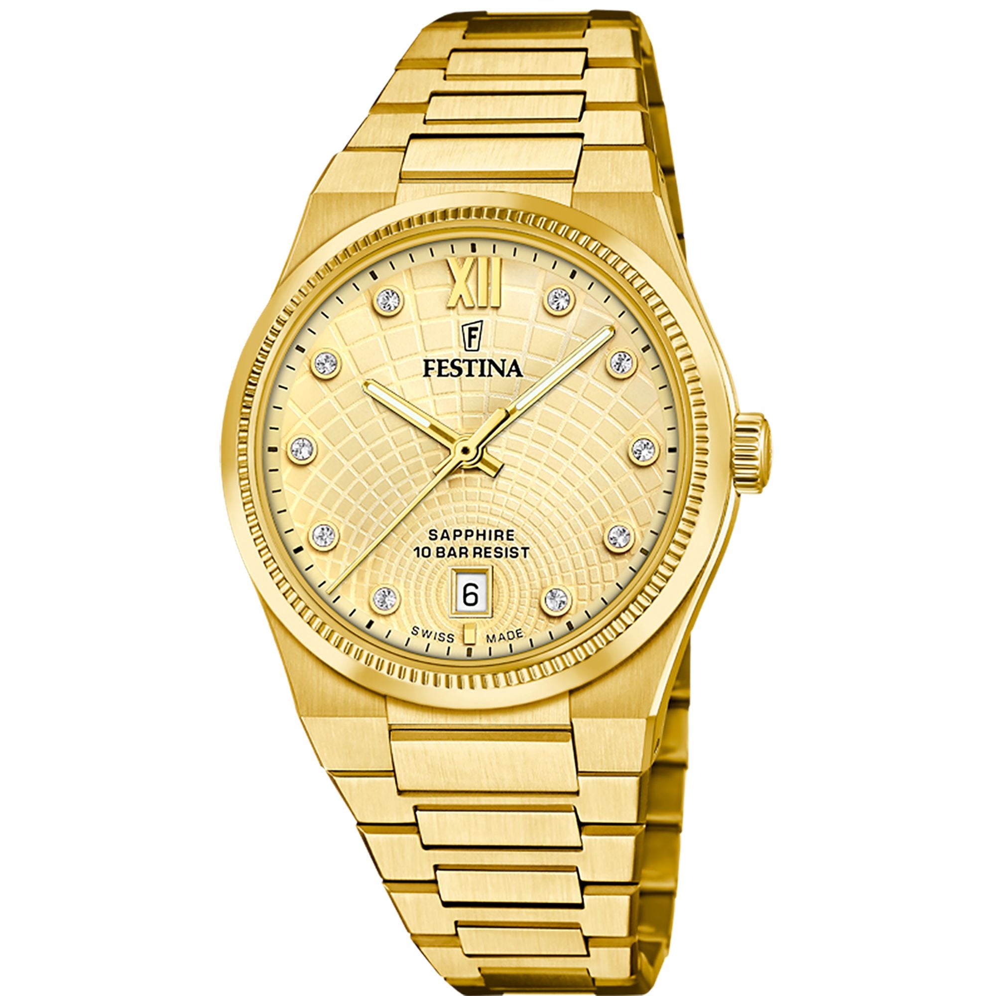 Festina Swiss Made Rive Stainless Steel Analog Mens Watch I Model F20058/2 Quartz Movement