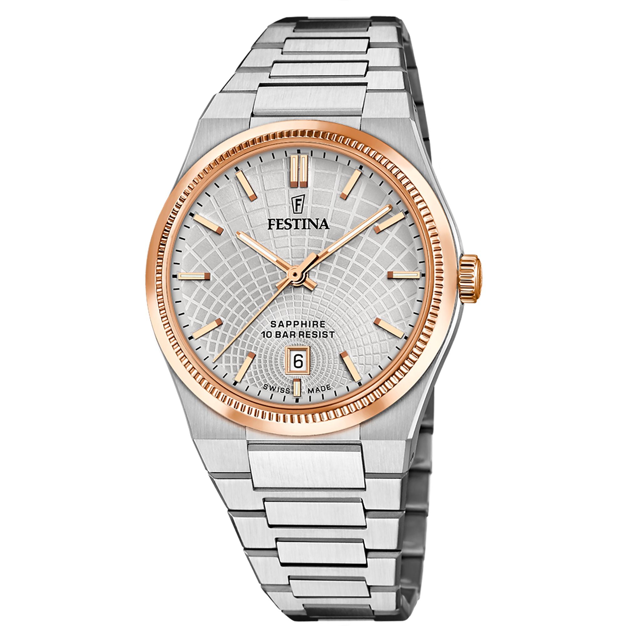 Festina Swiss Made Rive Stainless Steel Analog Mens Watch I Model F20065/1 Quartz Movement