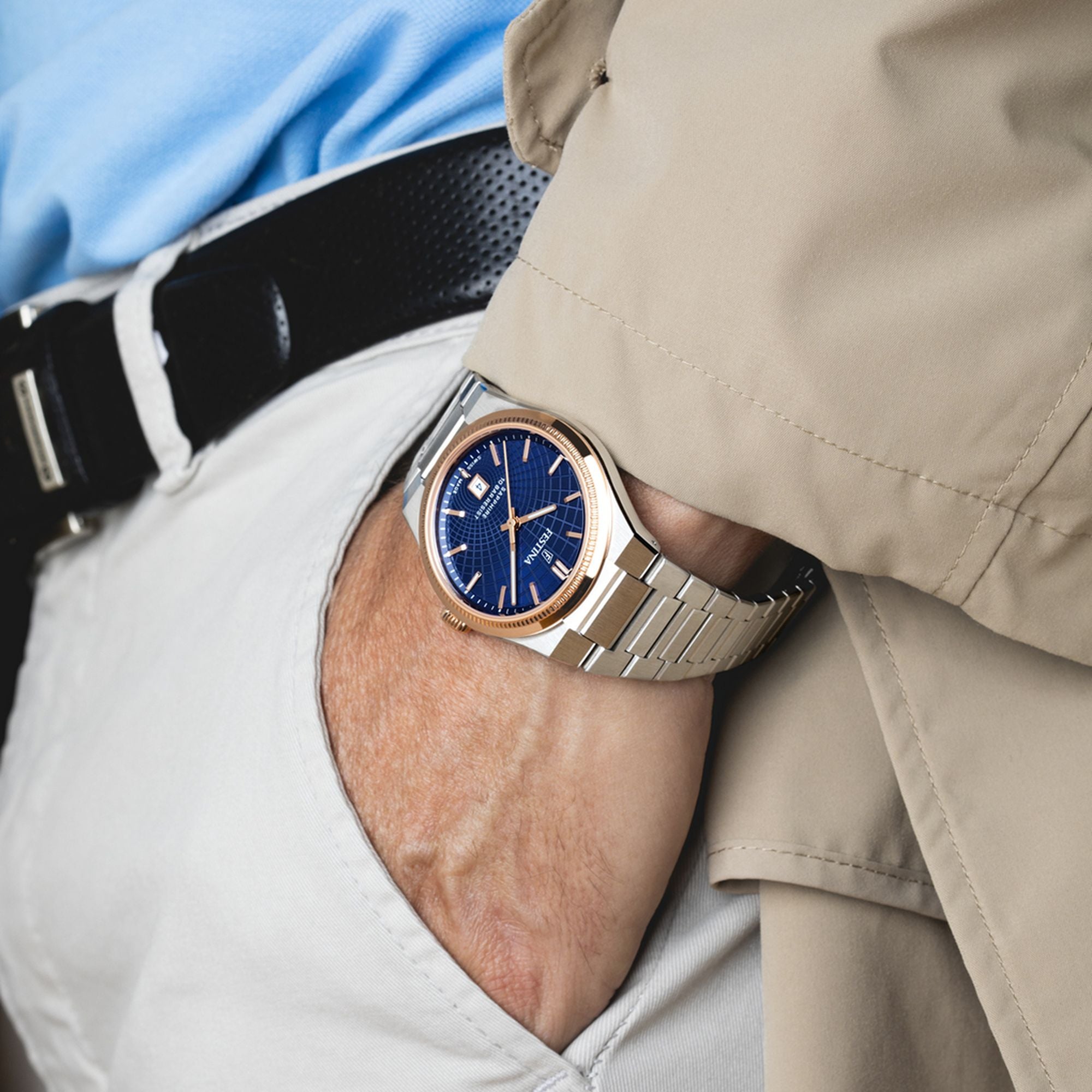 Festina Swiss Made Rive Stainless Steel Analog Mens Watch I Model F20065/2 Quartz Movement