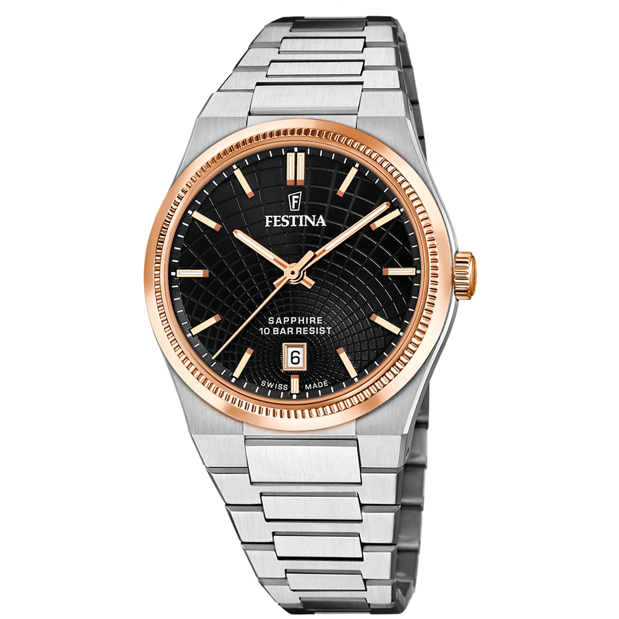 Festina Swiss Made Rive Stainless Steel Analog Mens Watch I Model F20065/4 Quartz Movement