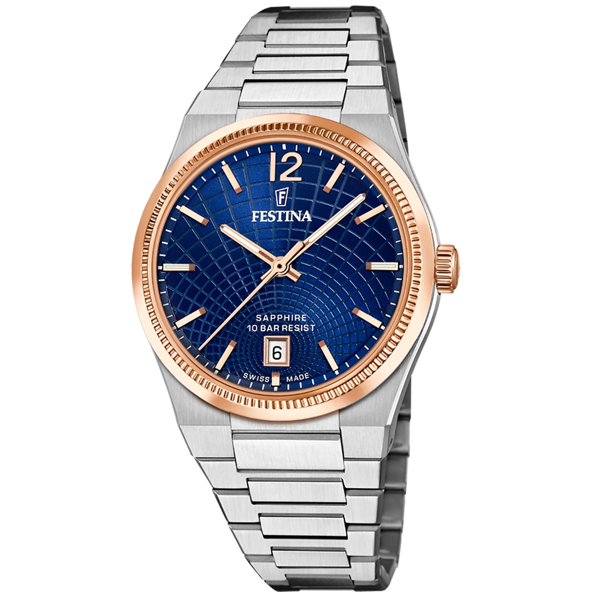 Festina Swiss Made Rive Stainless Steel Analog Mens Watch I Model F20066/3 Quartz Movement