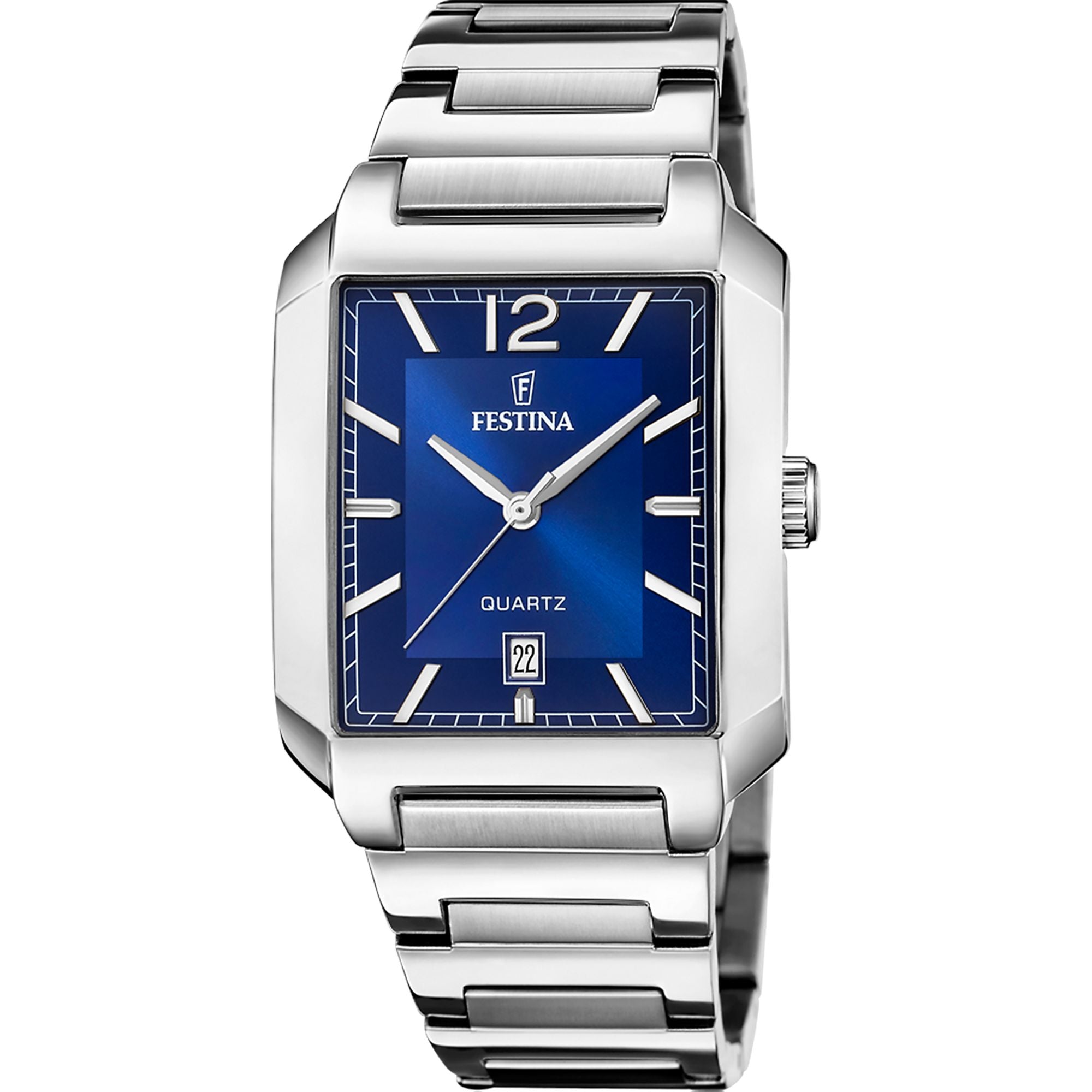 Festina On The Square Stainless Steel Analog Mens Watch I Model F20677/3 Quartz Movement