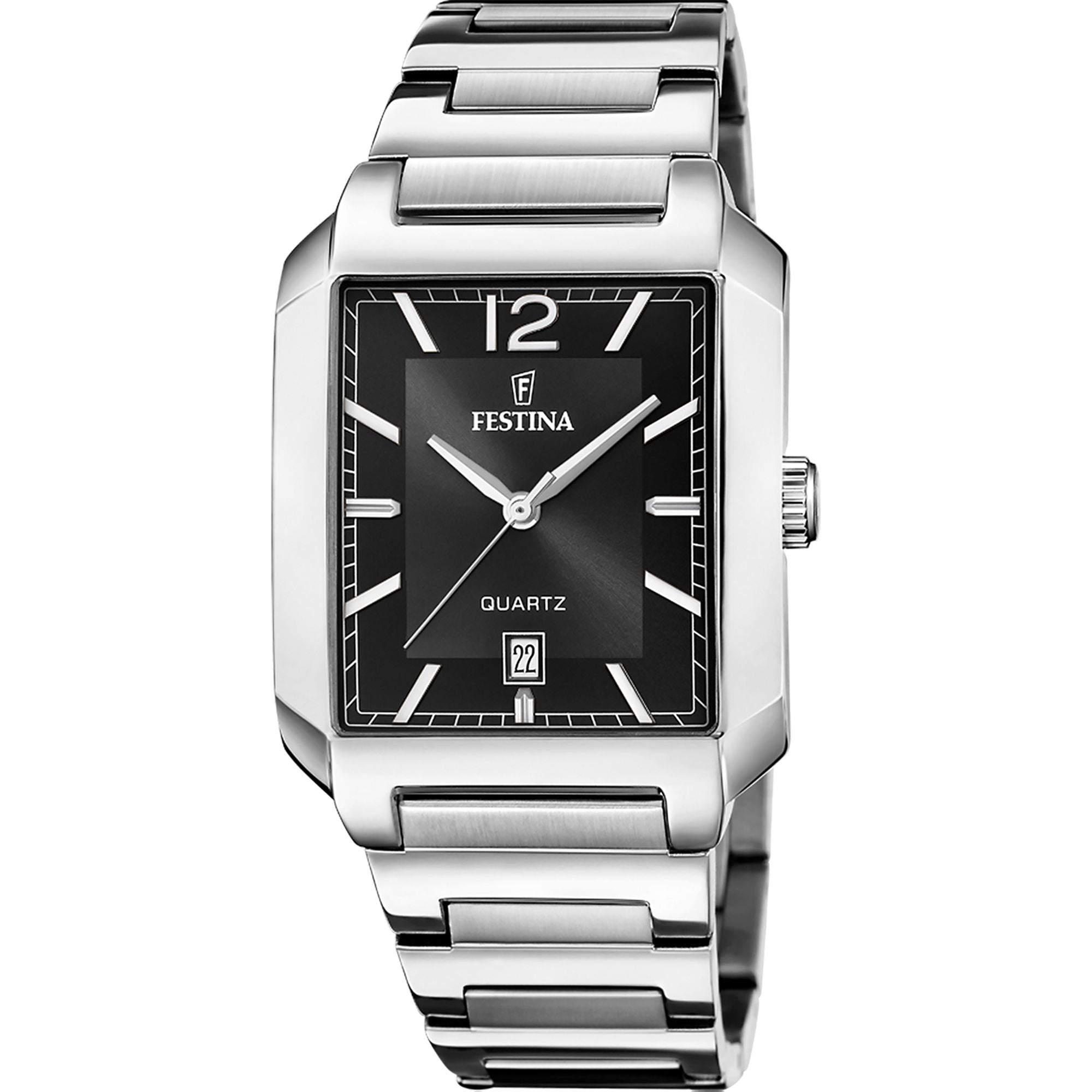 Festina On The Square Stainless Steel Analog Mens Watch I Model F20677/4 Quartz Movement