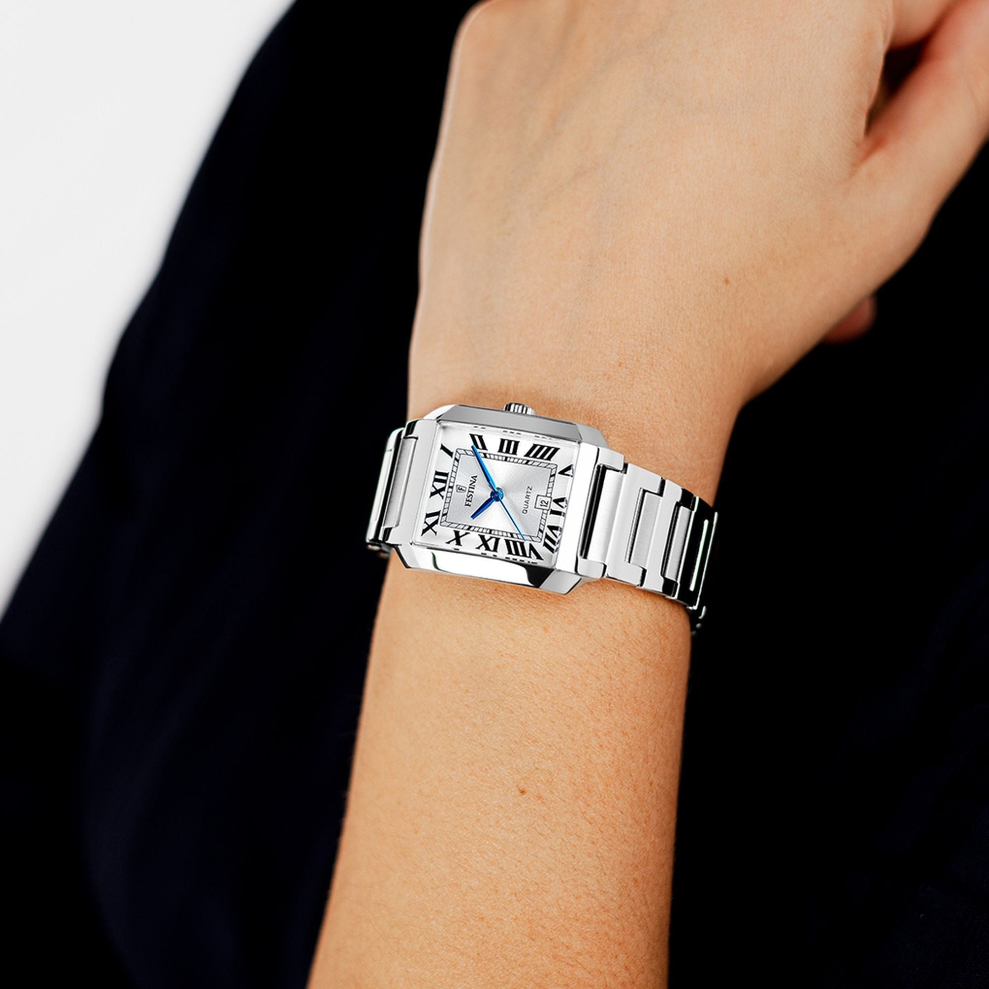 Festina On The Square Stainless Steel Analog Ladies Watch I Model F20679/1 Quartz Movement