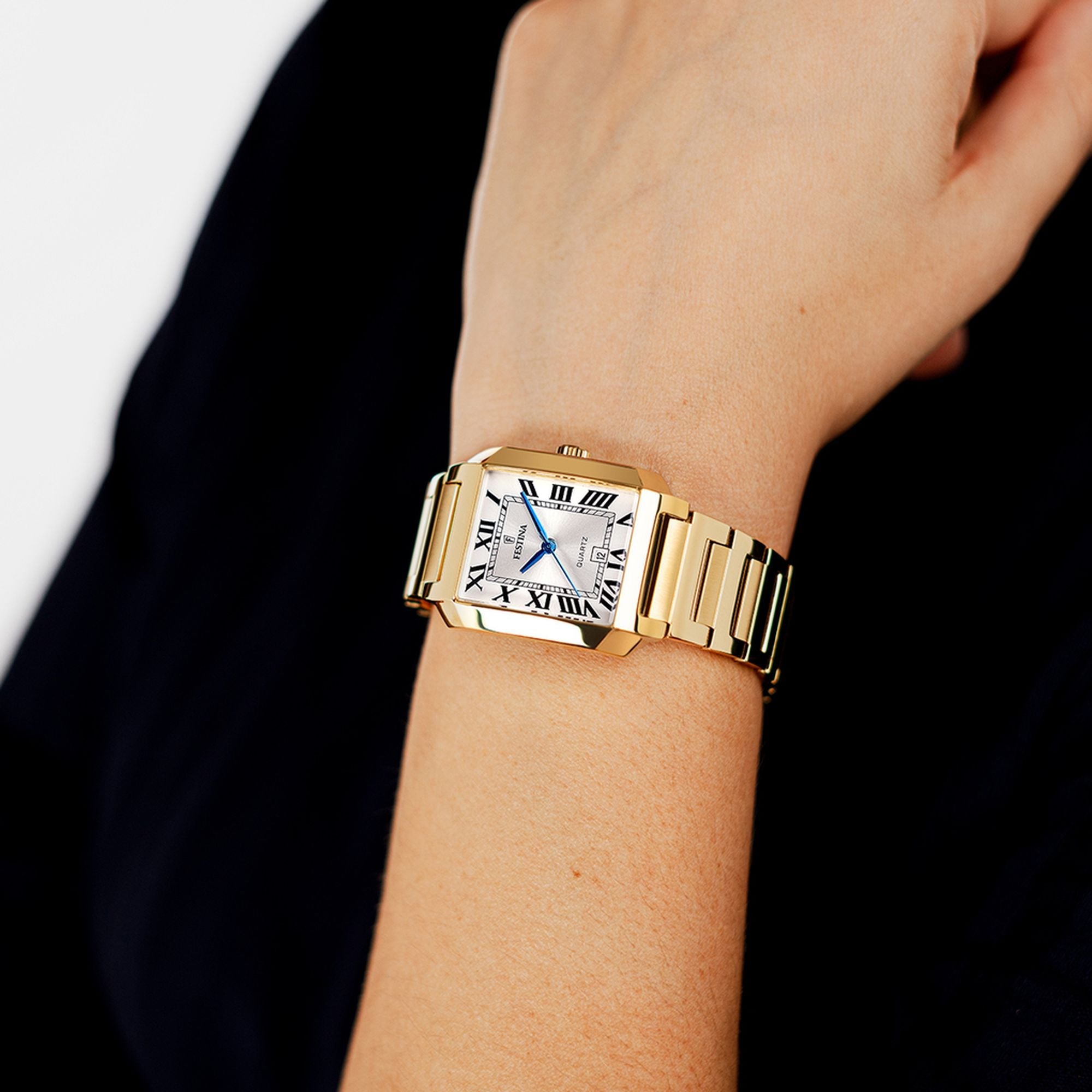 Festina On The Square Stainless Steel Analog Ladies Watch I Model F20680/1 Quartz Movement