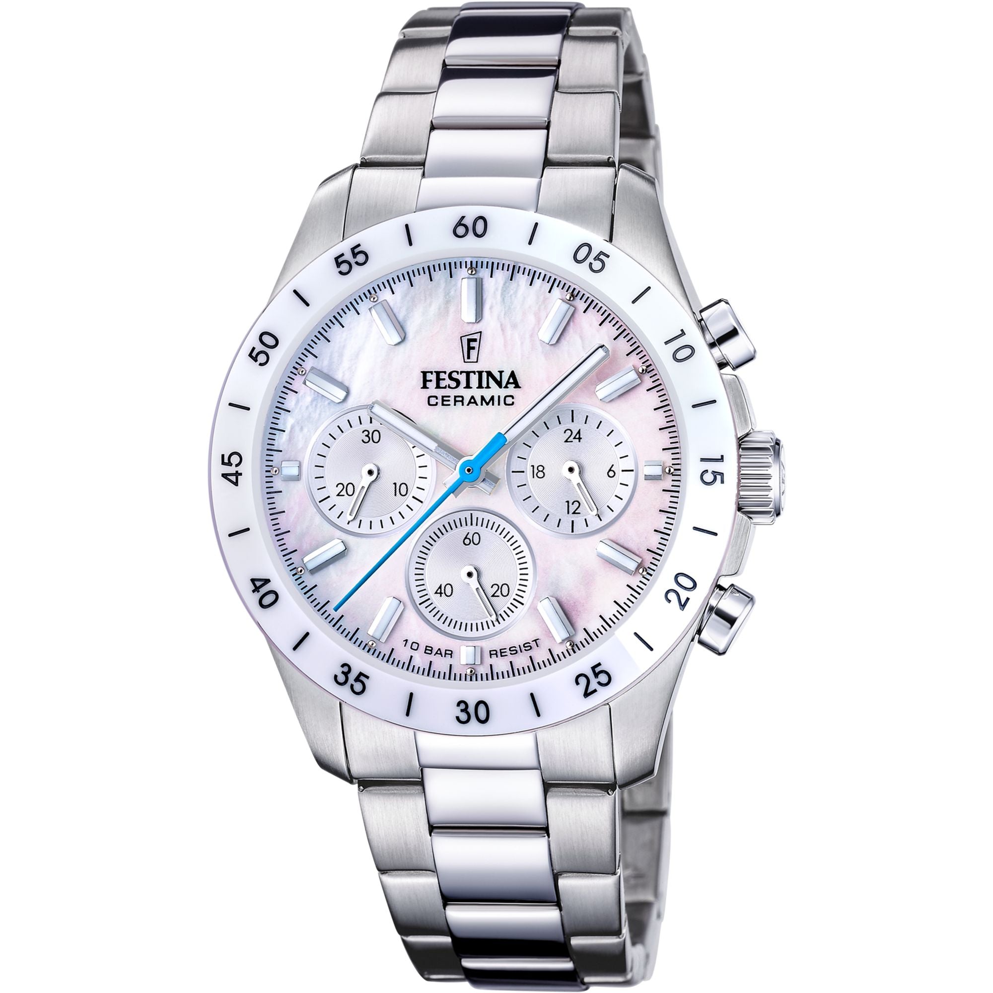 Festina Ceramic Chronograph Ladies Watch I Model F20693/1 Quartz Movement
