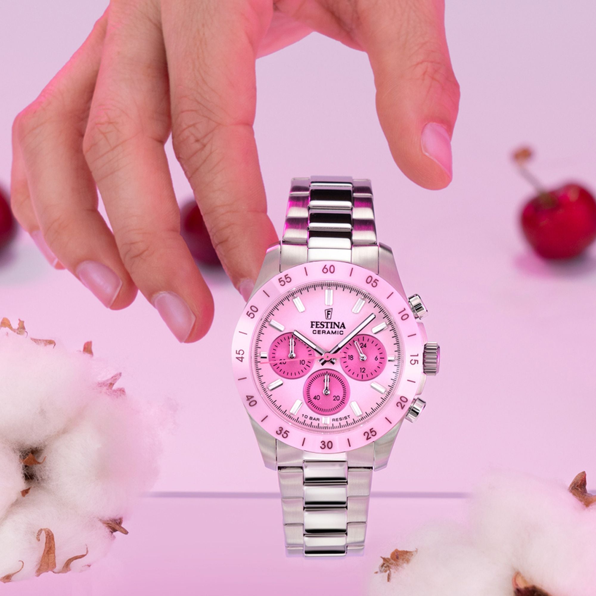 Festina Ceramic Chronograph Ladies Watch I Model F20693/2 Quartz Movement