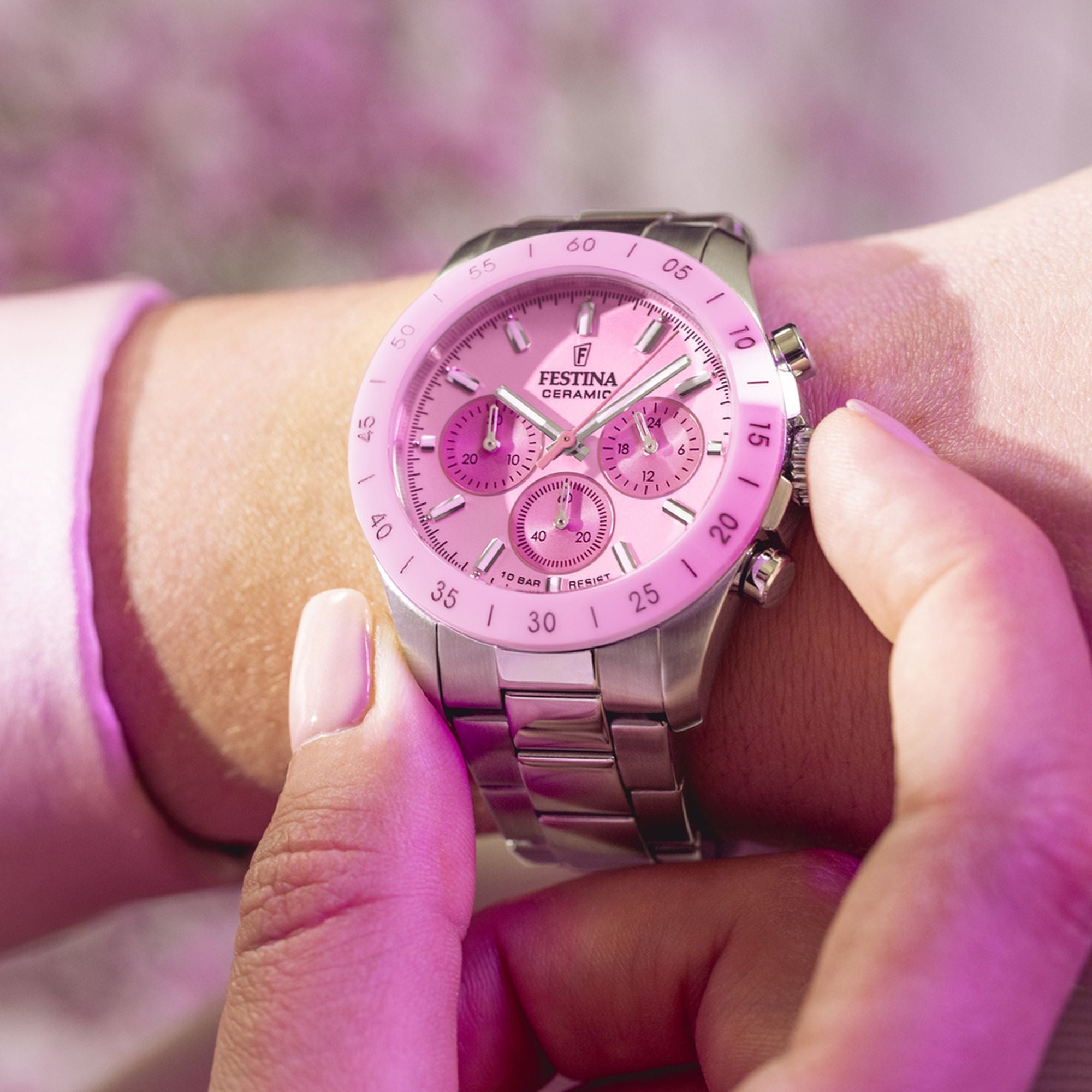 Festina Ceramic Chronograph Ladies Watch I Model F20693/2 Quartz Movement