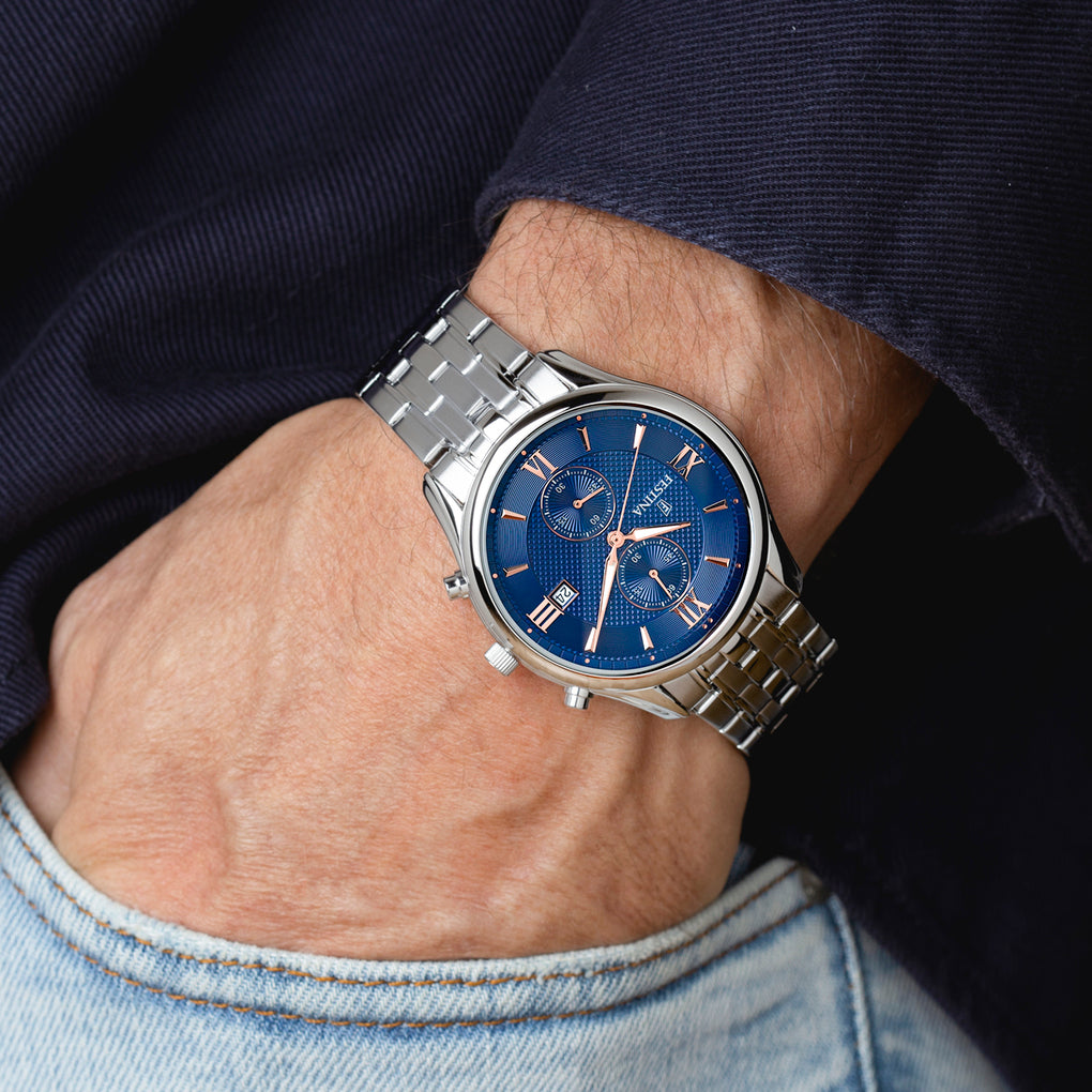 Festina Timeless Chronograph Stainless Steel Chronograph Mens Watch I Model F6854/6 Quartz Movement