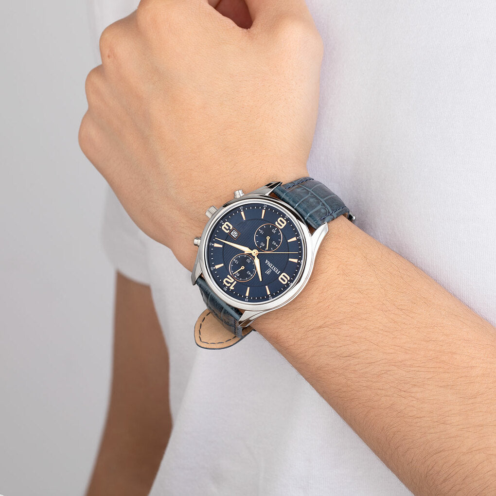 Festina Timeless Chronograph Leather Chronograph Mens Watch I Model F6855/6 Quartz Movement