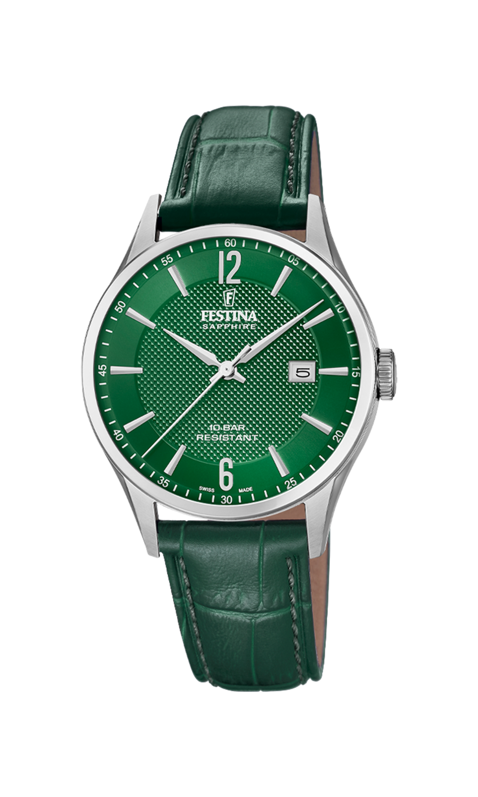 Festina Swiss Made Leather Analog Mens Watch I Model F20007-5 Quartz Movement