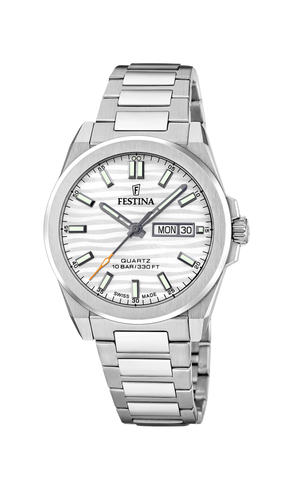 Festina Swiss Made Stainless Steel Analog Mens Watch I Model F20073-1 Quartz Movement