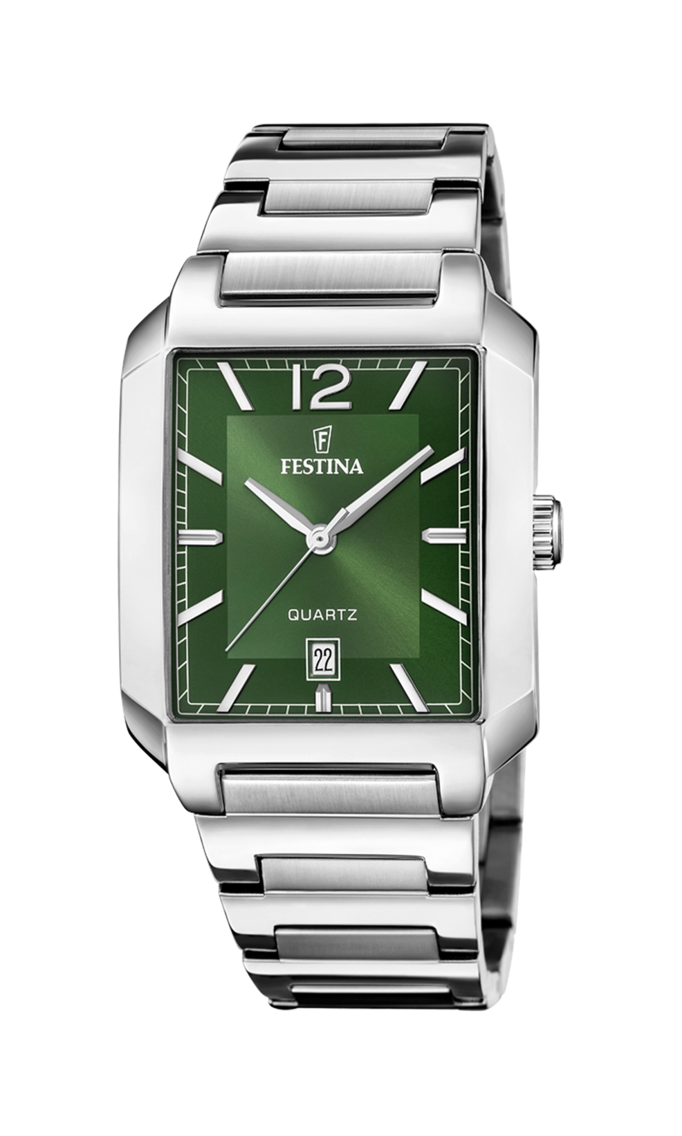 Festina On The Square Stainless Steel Analog Mens Watch I Model F20677-5 Quartz Movement