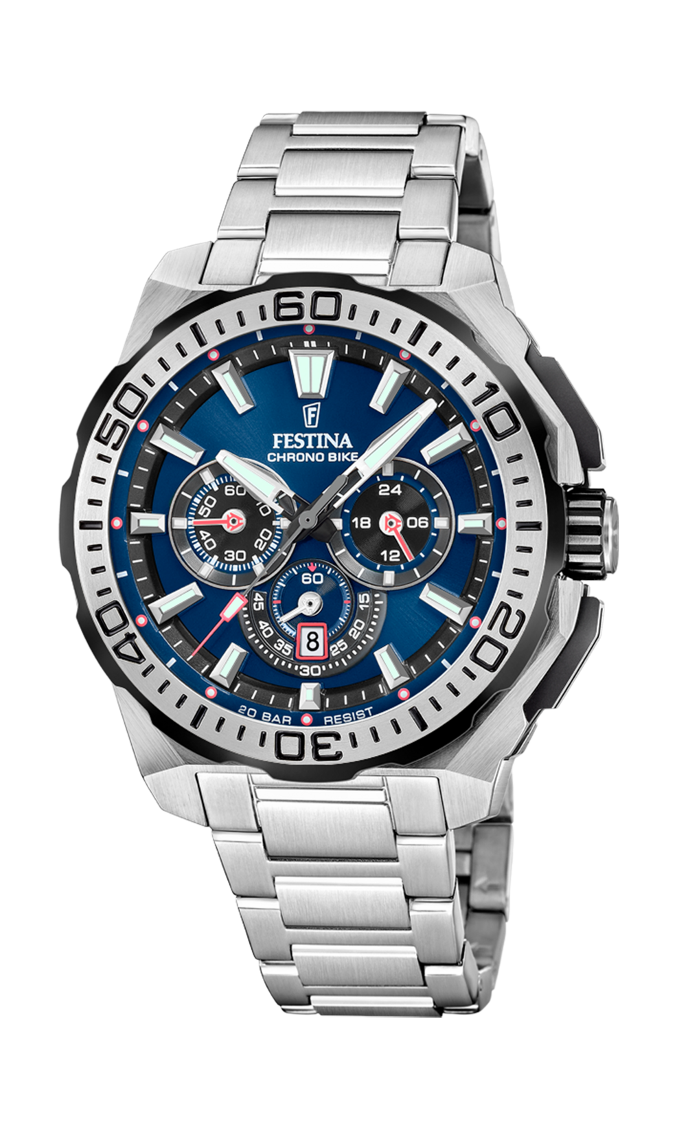 Festina Chrono Bike Stainless Steel Chronograph Mens Watch I Model F20724-2 Quartz Movement