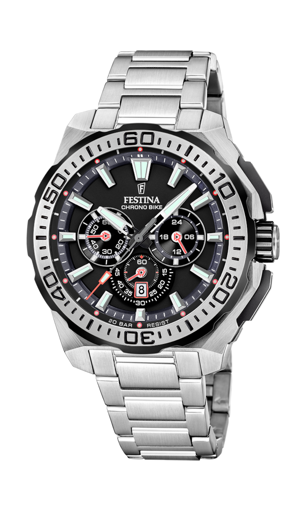 Festina Chrono Bike Stainless Steel Chronograph Mens Watch I Model F20724-7 Quartz Movement