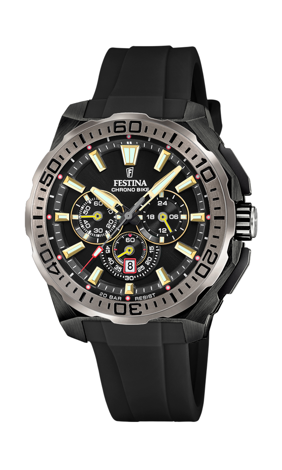 Festina Chrono Bike Rubber Chronograph Mens Watch I Model F20726-3 Quartz Movement