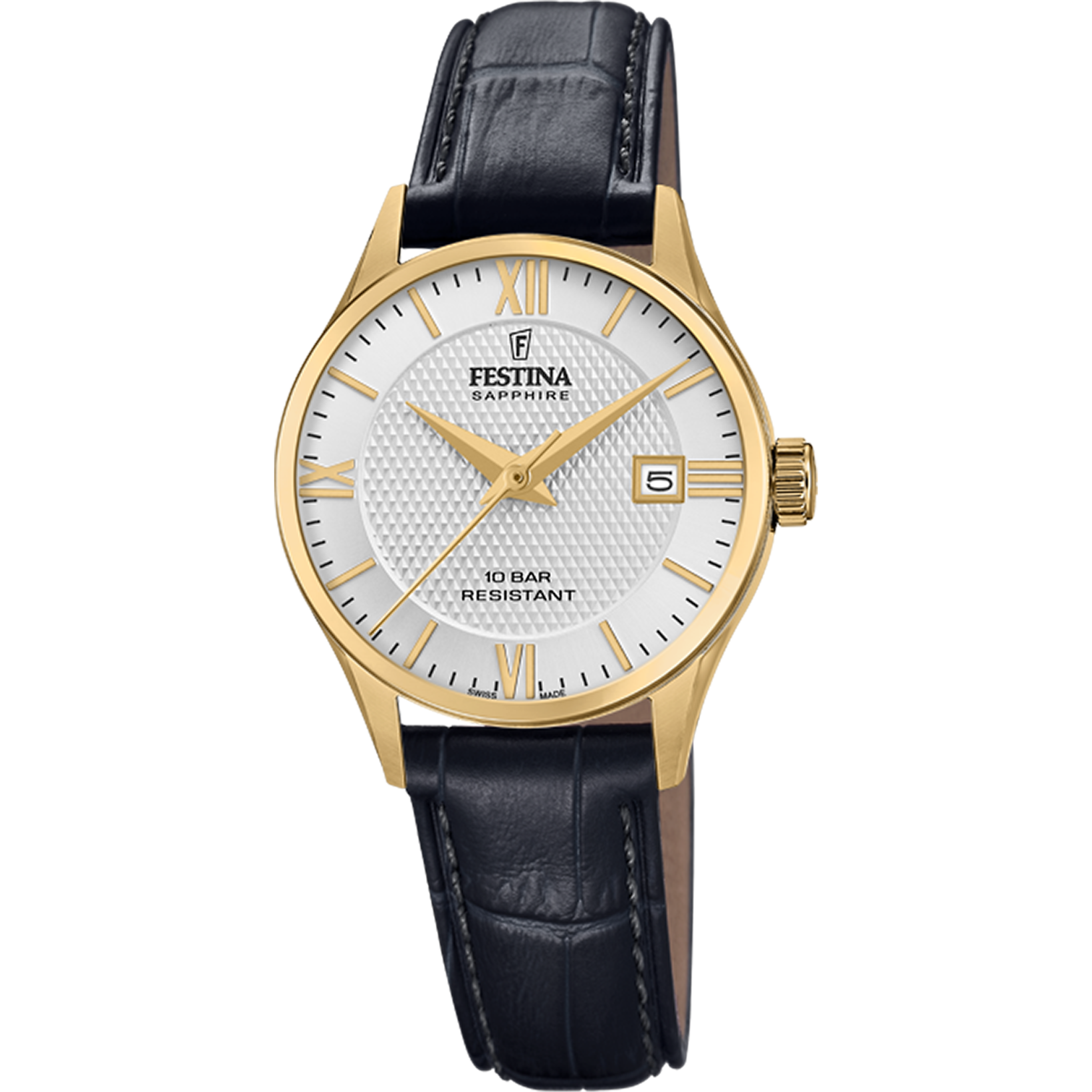 Festina Swiss Made Leather Analog Mens Watch I Model F20011/1 Quartz Movement